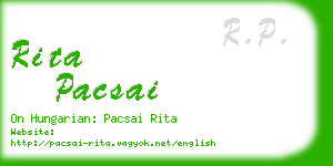 rita pacsai business card